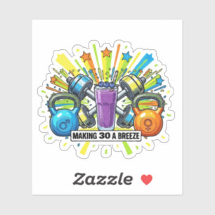 Sticker Célébration de smoothie de fitness personnalisable