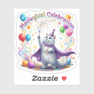 Sticker Célébration Meowgical - Chat Whimsical