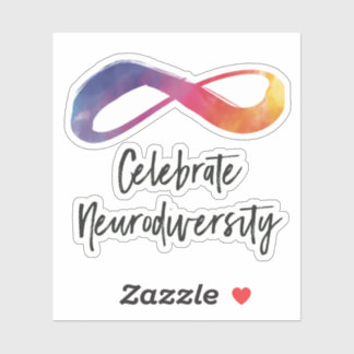 Sticker Célébrer la Neurodiversité aquarelle infini