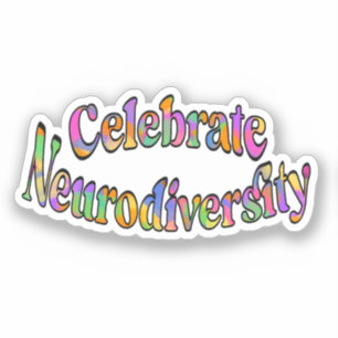 Sticker Célébrer la neurodiversité Typographie arc-en-ciel