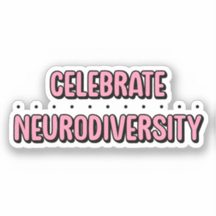Sticker Célébrer la neurodiversité Typographie rose