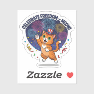 Sticker Célébrez la liberté - Meow ! Chat patriotique