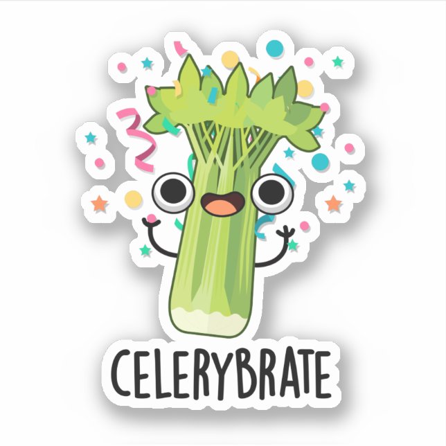 Sticker Célérat Funny Veggie Celery Pun (Devant)