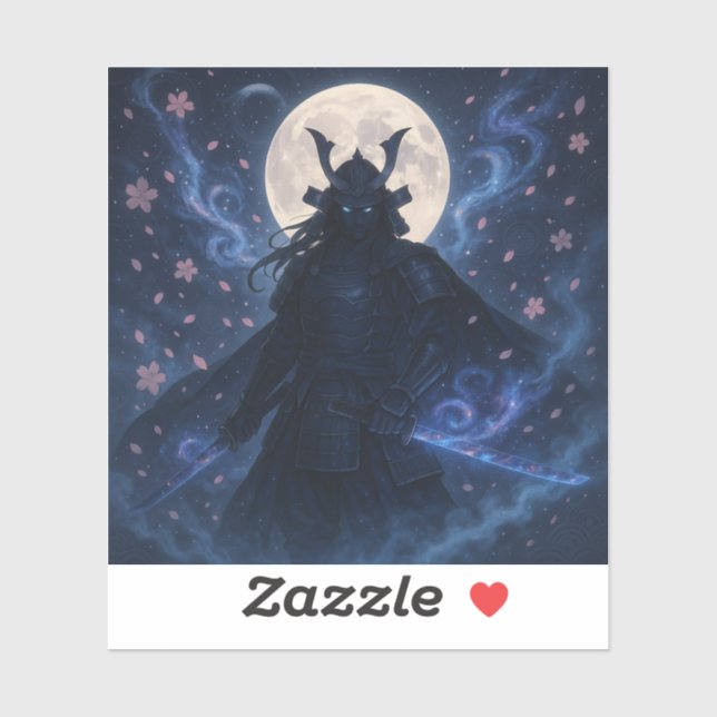 Sticker Céleste Samurai Imaginaire foncé Anime Vinyl stick (Feuille)