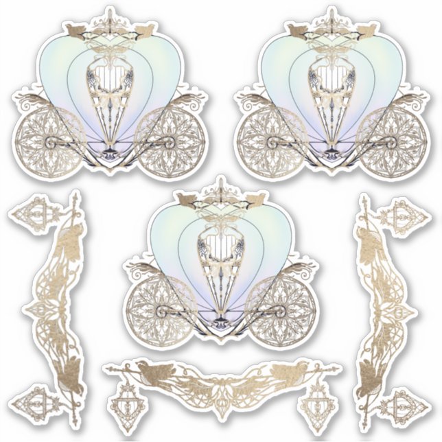 Sticker Cendrillon's Fairytale Coach et lanternes (Devant)