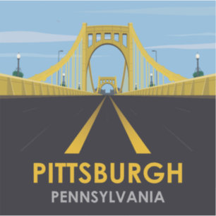Sticker Centre-ville de Pittsburgh, Vintage voyage de PA B