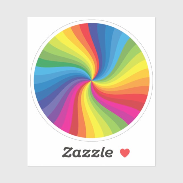 Sticker Cercle arc-en-ciel couleur mignon (Feuille)