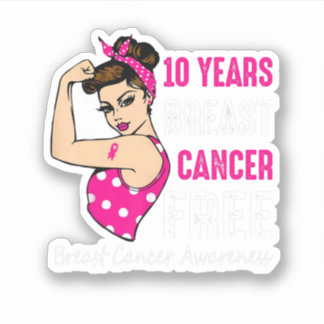 Sticker Cérémonie du sein 10 ans Riveter Ribbon Breast