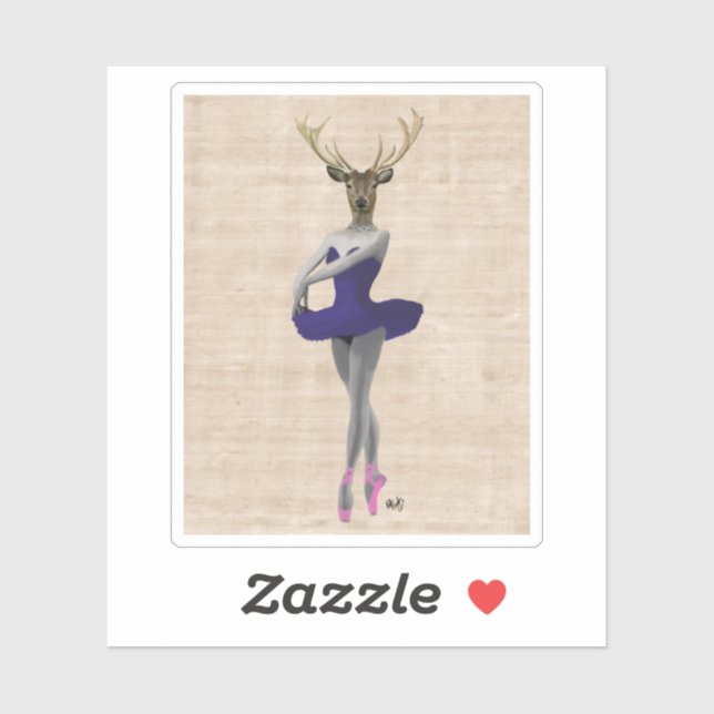 Sticker Cerf de ballet en bleu (Feuille)