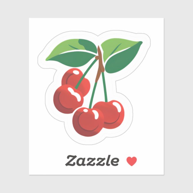 Sticker Cerises rouges (Feuille)