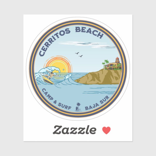 Sticker Cerritos Beach Basse Californie Sur Mexique (Feuille)