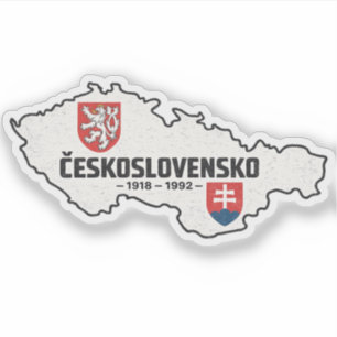 Sticker Československo 1918-1992 Carte Rétro Vintage