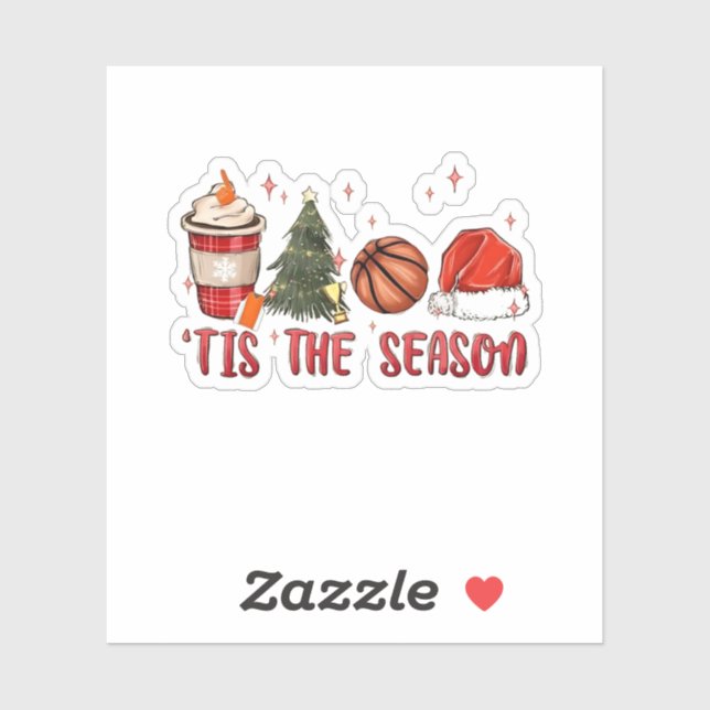 Sticker C'est la saison Noël Noël Basketball (Feuille)