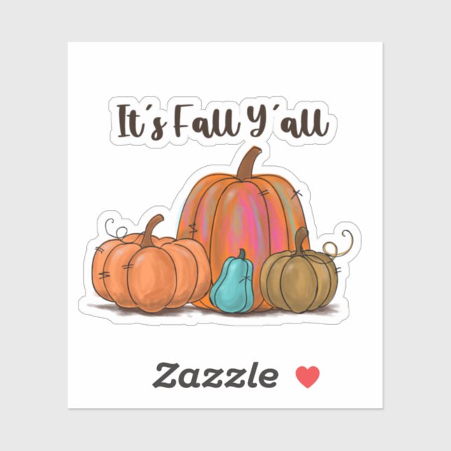 Sticker C'est le Citrouille de l'automne Y'all (Feuille)