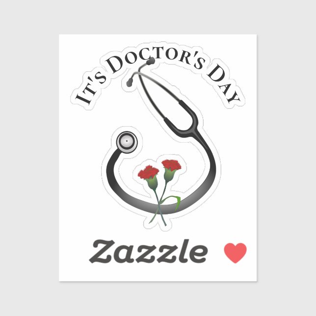 Sticker C'est le Stethoscope du jour du Docteur (Feuille)
