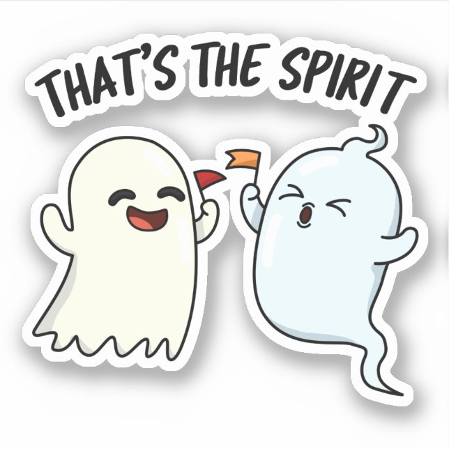 Sticker C'est l'esprit drôle Halloween jeu de fantômes (Devant)