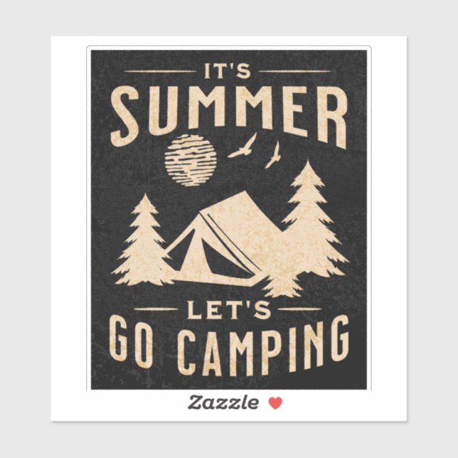 Sticker C'est l'été Allons en Camping (Feuille)