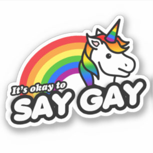 Sticker C'est Okay de Dire Licorne Gay