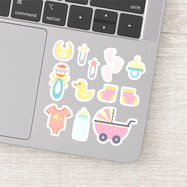 Sticker C'est un Baby shower rose fille (Détail)