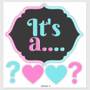 Sticker C'est un...Pink & Blue Genre Reveal Baby shower