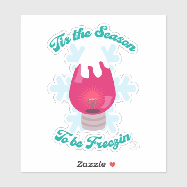 Sticker Cette saison est Freezin Epic Holiday Slogan (Feuille)