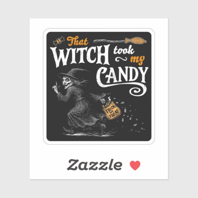 Sticker Cette Sorcière A Pris Mon Bonbon Sombre (Feuille)