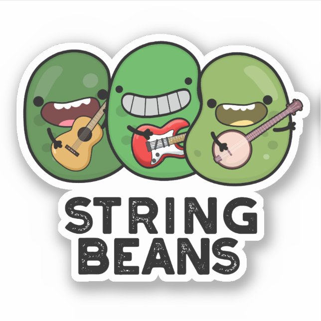 Sticker Chaîne Haricots Funny Vegetable Pun (Devant)