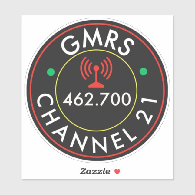 Sticker Chaîne radio GMRS 21 (Feuille)