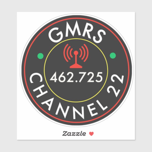 Sticker Chaîne radio GMRS 22 (Feuille)