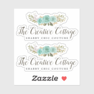 Sticker Chalet Chalet Turquoise Floral Rustic Bois Logo