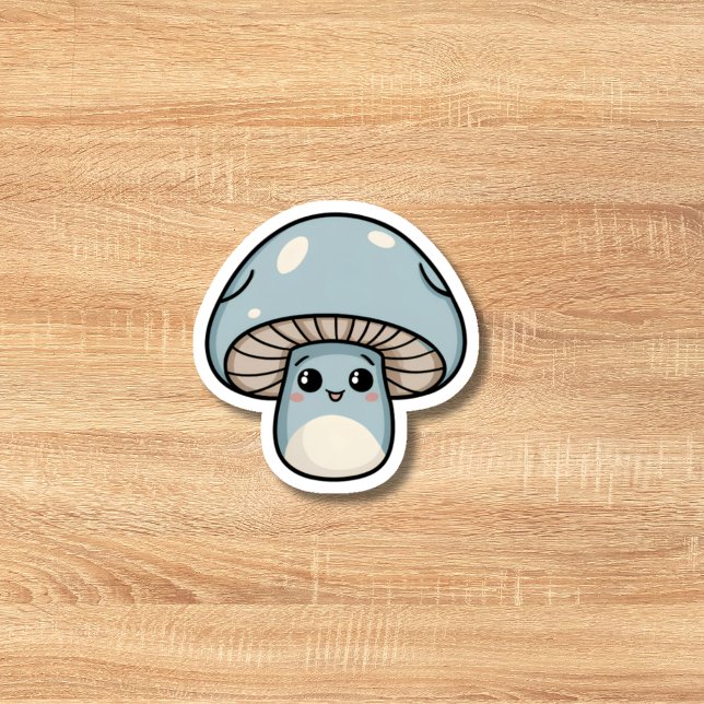 Sticker Champignon bleu Kawaii (Créateur téléchargé)
