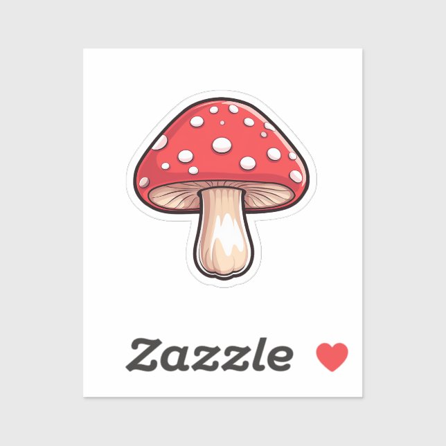 Sticker Champignons caricaturaux (Feuille)