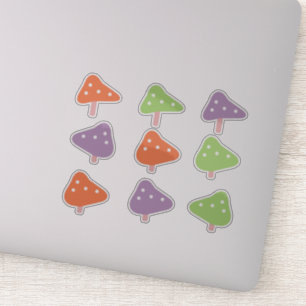 Sticker Champignons Danseurs Ensemble Coloré