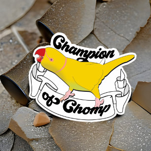 Sticker Champion indien Ringneck Funny Parrot Jaune Chomp
