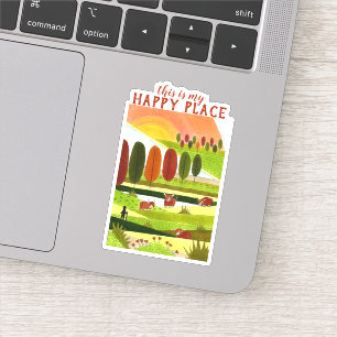 Sticker Champs de vaches des Highlands Art C'est mon endro