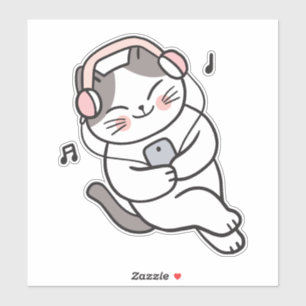 Sticker chanson drôle de chat