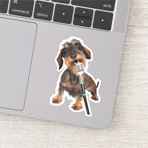 Sticker Chant Dachshund Wirehair