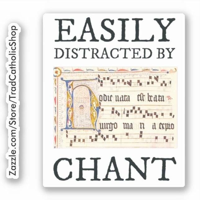 Sticker Chant Grégorien Musique Classique Catholiq (Devant)