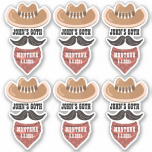 Sticker Chapeau de cowboy personnalisé Thème de fête weste