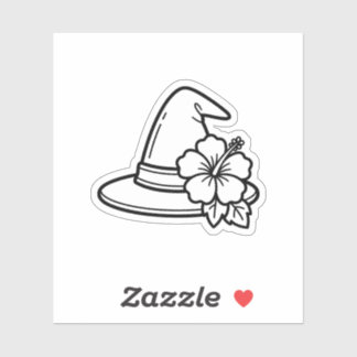 Sticker Chapeau de Sorcière d'Été à Colorier Fleur Tropica