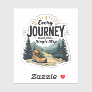 Sticker Chaque trajet commence par un Randonnée en une seu