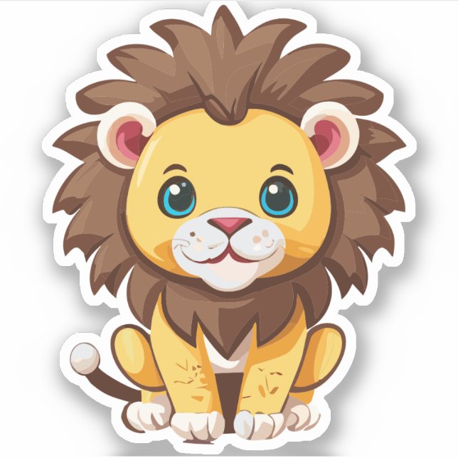 Sticker Characteur de caricature au lion (Devant)
