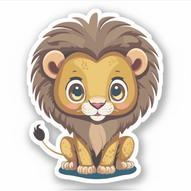 Sticker Characteur de caricature au lion (Devant)