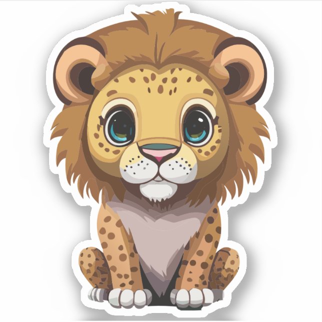 Sticker Characteur de caricature au lion (Devant)