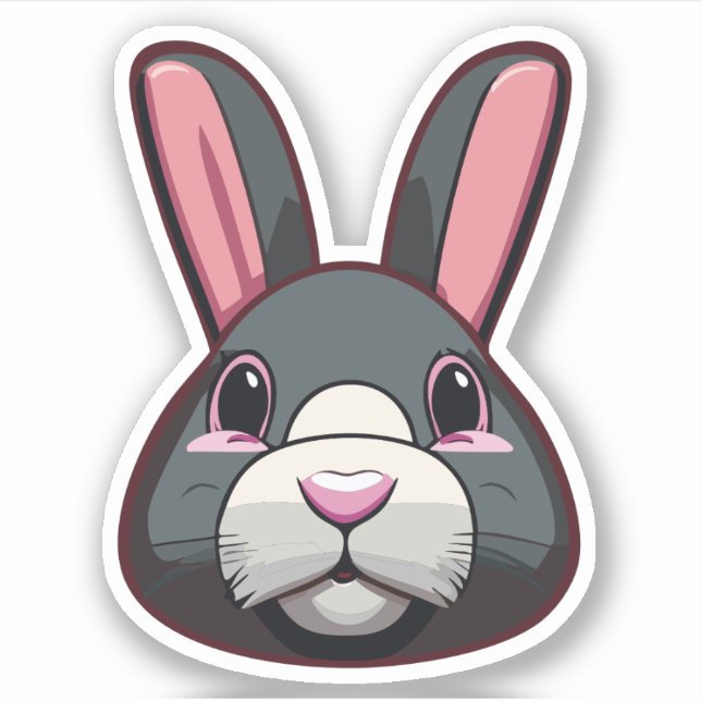 Sticker Characteur de dessin sur lapin mignon (Devant)