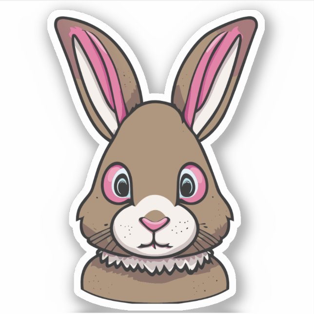 Sticker Characteur de dessin sur lapin mignon (Devant)
