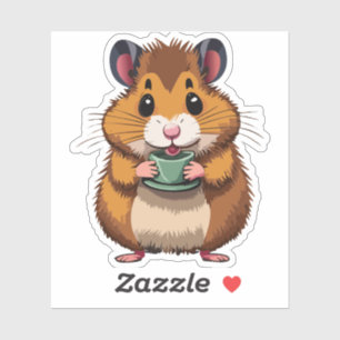 Sticker Characteur en caricature de Hamster pour bébé mign