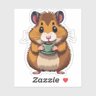 Sticker Characteur en caricature de Hamster pour bébé mign