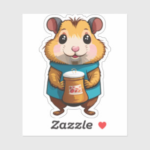 Sticker Characteur en caricature de Hamster pour bébé mign