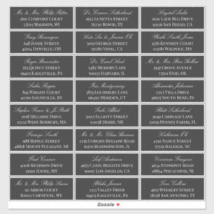 Sticker Charcoal Elegant Script 24 Mariage Adresse d'hôte